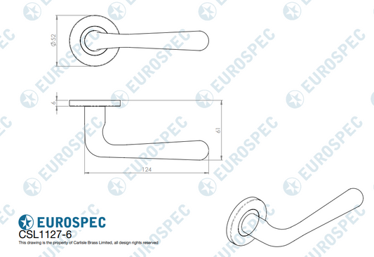 Peninsula Lever on 6mm Slim Fit Sprung Rose