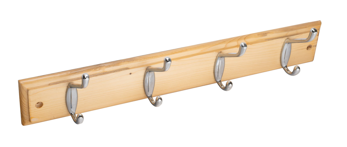 Hat & Coat Hooks On Pine Board