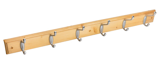 Hat & Coat Hooks On Pine Board