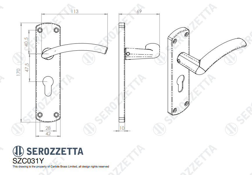 Tres Lever on Backplate