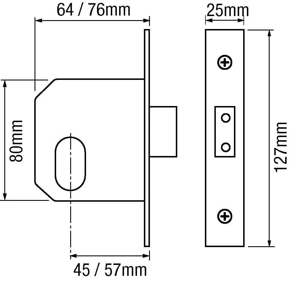Ace Oval Mortice Deadlock