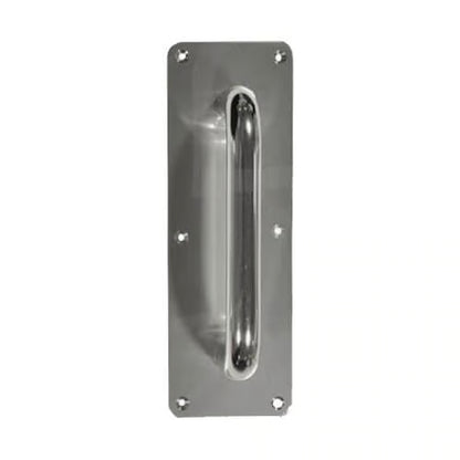Bar D Pull Handles on Plate Face Fixing Satin Aluminium