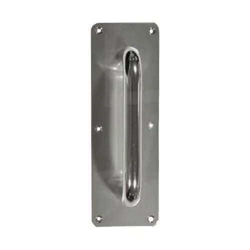 Bar D Pull Handles on Plate Face Fixing Satin Aluminium