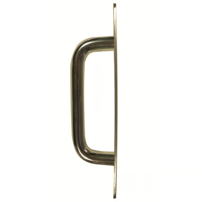 Bar D Pull Handles on Plate Face Fixing Satin Aluminium