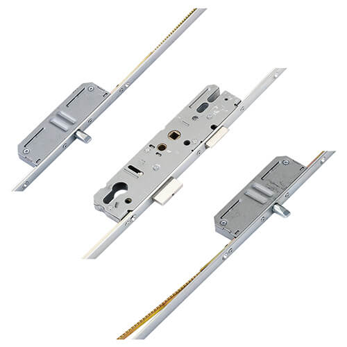 Latch Deadbolt 2 Pins Lift Lever Multipoint Door Lock - Shootbolt Compatible (top pin to spindle = 375mm)