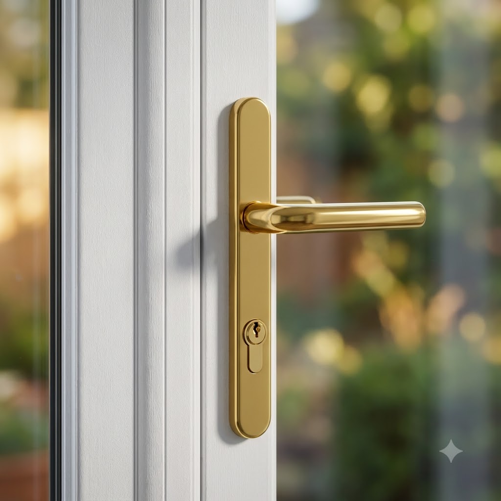 Asgard Lever Moveable Pad UPVC Multipoint Door Handles - 92mm/70mm PZ Unsprung 205mm Screw Centres