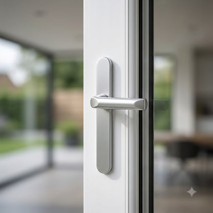 Asgard Lever Moveable Pad UPVC Multipoint Door Handles - 92mm/70mm PZ Unsprung 205mm Screw Centres