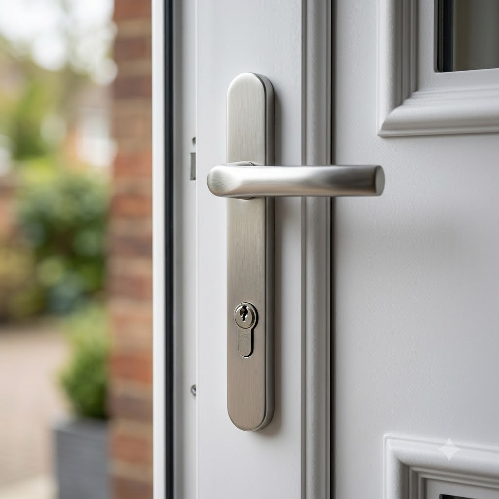 Lever UPVC Multipoint Door Handles - 92mm PZ Unsprung 203mm Screw Centres