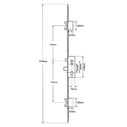 Timber/Composite Affinity Bastion Latch Deadbolt 4 Hooks Double Spindle Multipoint Door Lock