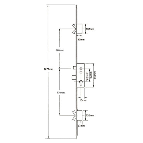 Timber/Composite Affinity Bastion Latch Deadbolt 4 Hooks Double Spindle Multipoint Door Lock