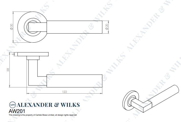 Plain Hurricane Lever on Round Rose