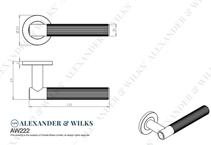 Reeded Spitfire Lever on Round Rose