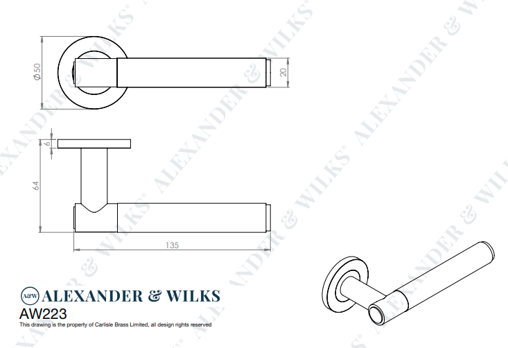 Hammered Spitfire Lever on Round Rose