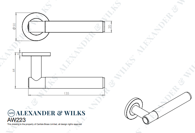 Hammered Spitfire Lever on Round Rose