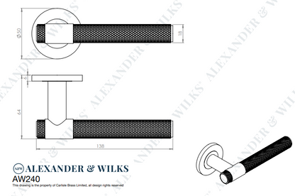 Kingston Knurled Lever on Round Rose