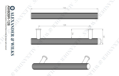 Crispin Reeded T-bar Cupboard Pull Handle