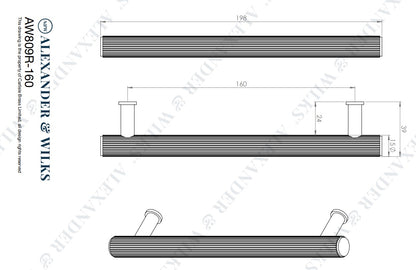 Crispin Reeded T-bar Cupboard Pull Handle