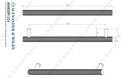 Crispin Reeded T-bar Cupboard Pull Handle