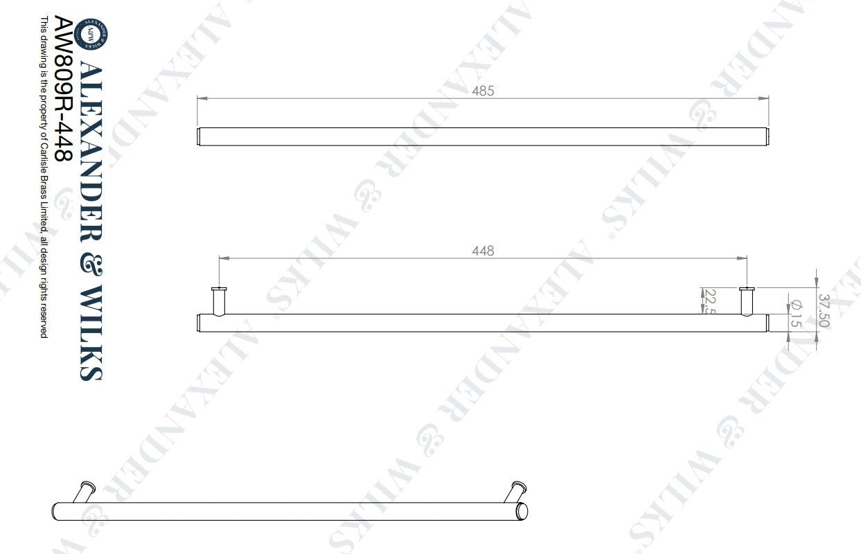 Crispin Reeded T-bar Cupboard Pull Handle