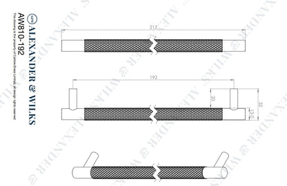 Brunel Knurled T-Bar Cupboard Pull Handle