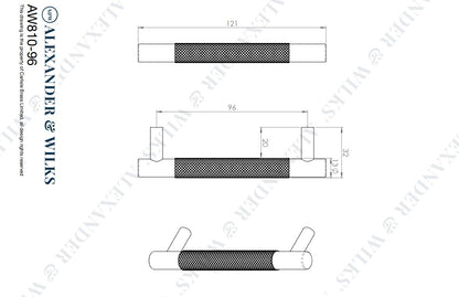 Brunel Knurled T-Bar Cupboard Pull Handle