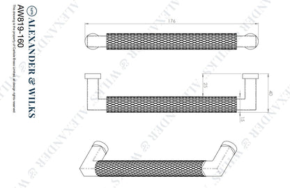 Camille Knurled Cupboard Pull Handle