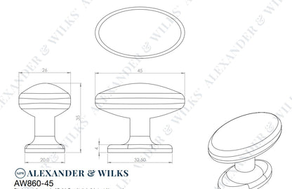 Ashbury Cabinet Knob 45mm Dia.