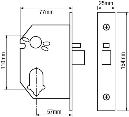 3061 Kompact Egress Mortice Nightlatch Without Snib