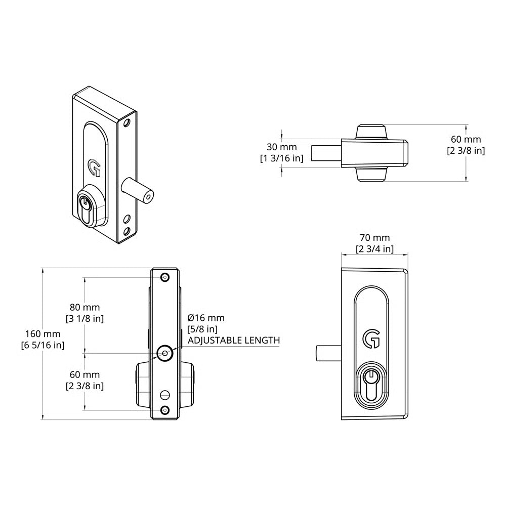 BD Superlock 2.0 Deadlock Double Sided Keyed Lock for Metal Gates (LEAD TIME: 2-3 DAYS)