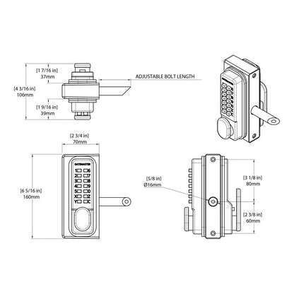 BDGS Superlock 2.0 Single Sided Digital Lock for Metal Gates (LEAD TIME: 2-3 DAYS)