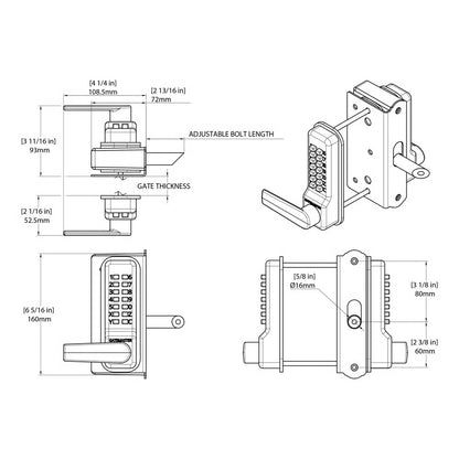 BDGSWRR Superlock 2.0 RapidReset Single Sided Gate Lock for Wooden Gates (LEAD TIME: 2-3 DAYS)