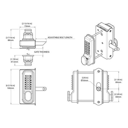 BDGW Superlock 2.0 Surface Mounted Double Sided Gate Lock for Wooden Gates (LEAD TIME: 2-3 DAYS)
