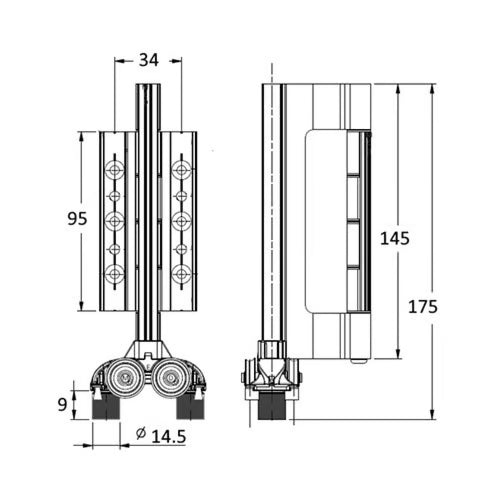 Stellar Aluminium Bi-Fold Doors Bottom Roller