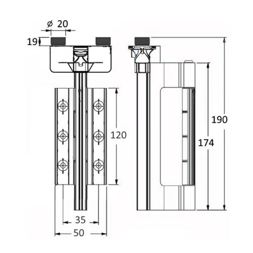 System AF70 Bi-Fold Doors Top Guide