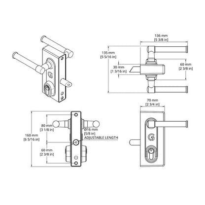 BLD Superlock 2.0 Keyed Lock for Metal Gates (LEAD TIME: 2-3 DAYS)