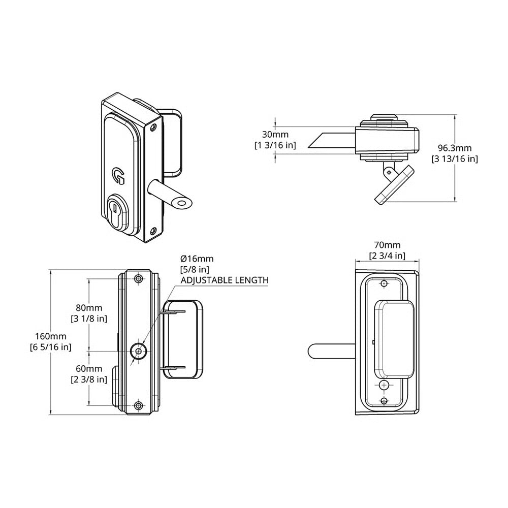 BQK Superlock 2.0 Keyed Lock Quick Exit for Metal Gates (LEAD TIME: 2-3 DAYS)