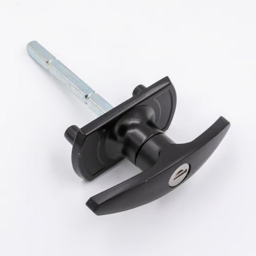 Garage Door T Handle - Screwhole in end of spindle - Square Spindle - Long Lugs - Rear Fix