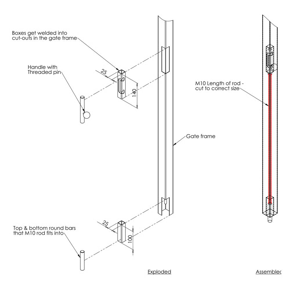 CDD/CDS Concealed Drop Bolt (LEAD TIME: 2-3 DAYS)