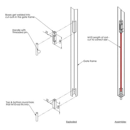 CDD/CDS Concealed Drop Bolt (LEAD TIME: 2-3 DAYS)