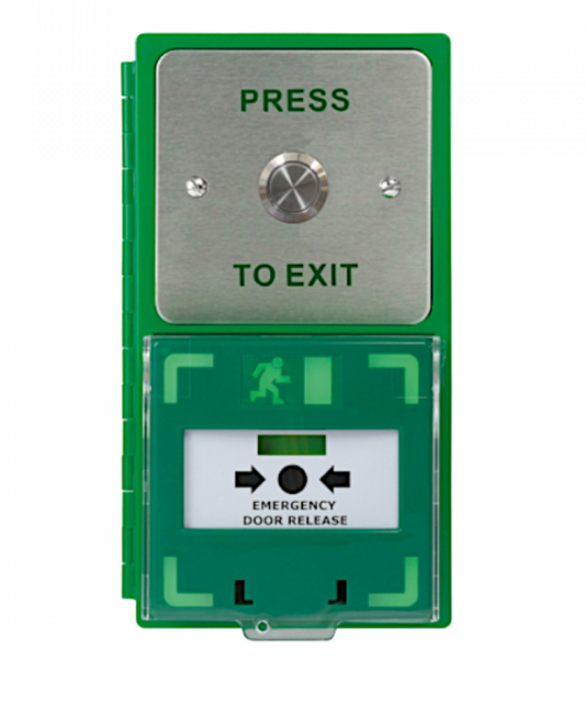 Dual Unit MCP110 Call Point With 19mm Stainless Steel Exit Button