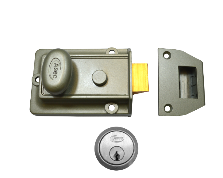 Traditional Non-Deadlocking Nightlatch Green with Polished Brass Visi