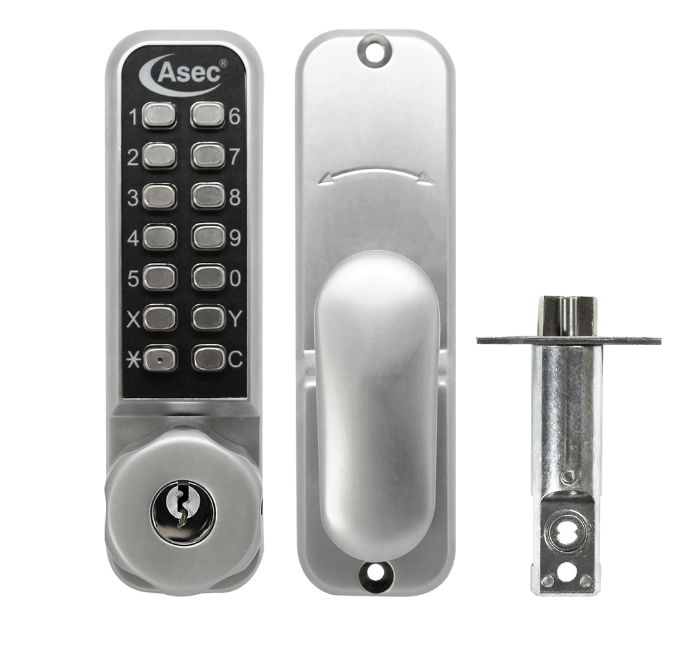 AS3300 Series Easy Code Change Digital Lock With Key Override Optional Holdback & 60mm Latch