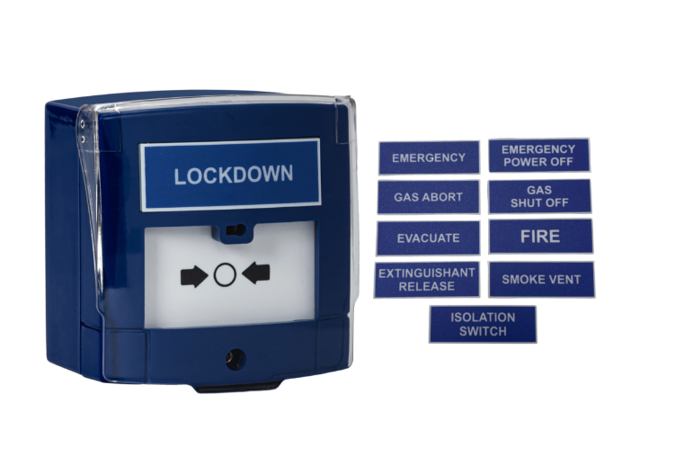 Call Point Blue Manual Double Pole With Legend Inserts B-MCP-2N