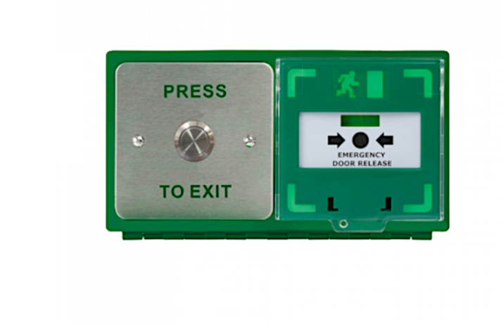 Dual Unit MCP110 Call Point With 19mm Stainless Steel Exit Button