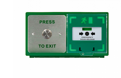 Dual Unit MCP110 Call Point With 19mm Stainless Steel Exit Button