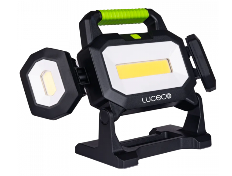 18W 2500lm 18V-20V Battery Powered Triple Head LED Work Light With Adaptors