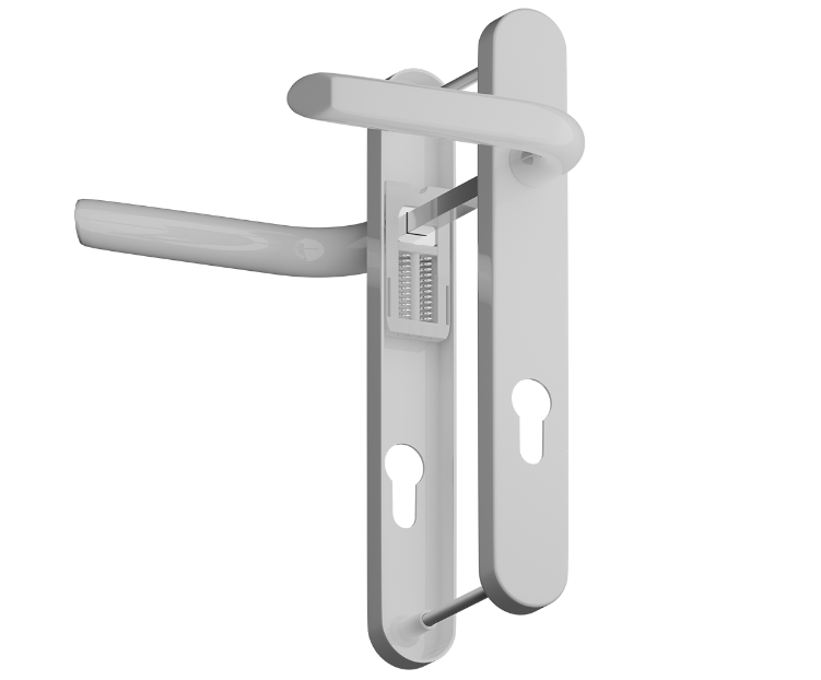 Evo Sprung Lever/Lever Multipoint Door Handles 117mm PZ 267mm Backplate 237mm Fixings To Suit Millenco