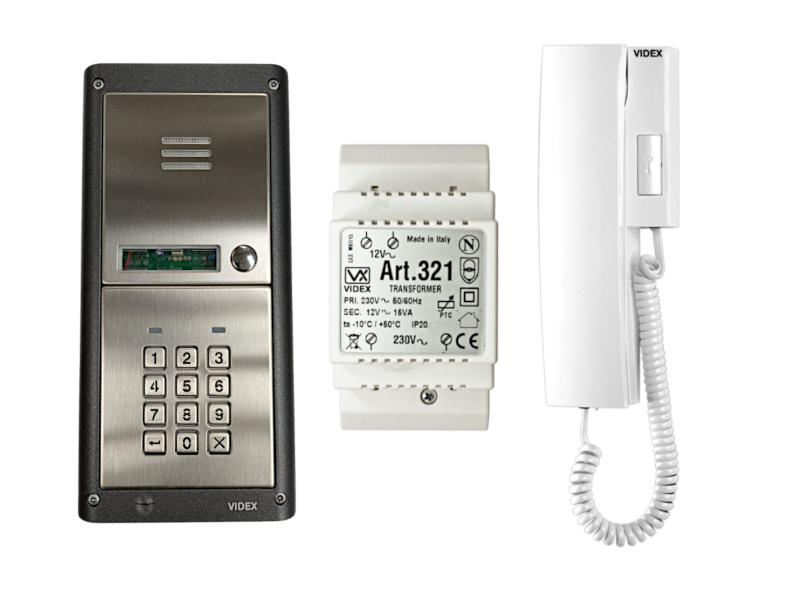 4K Series Audio 1 Way Intercom Kit Complete With Keypad