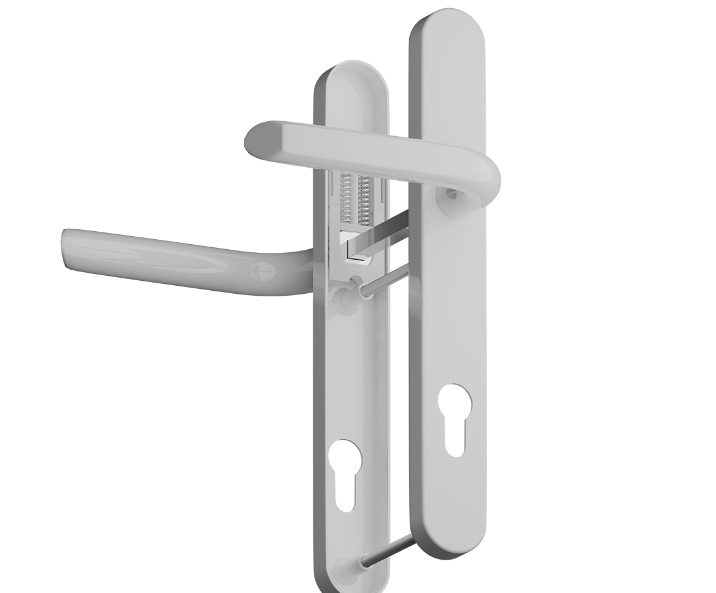 Evo Sprung Lever/Lever Multipoint Door Handles 92mm PZ 245mm Backplate 122mm Fixings