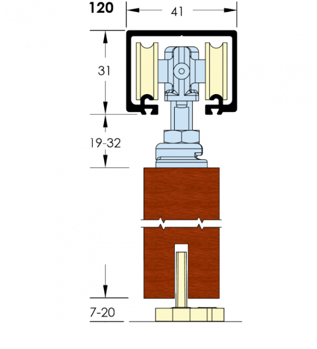Single Run Sliding Door Gear